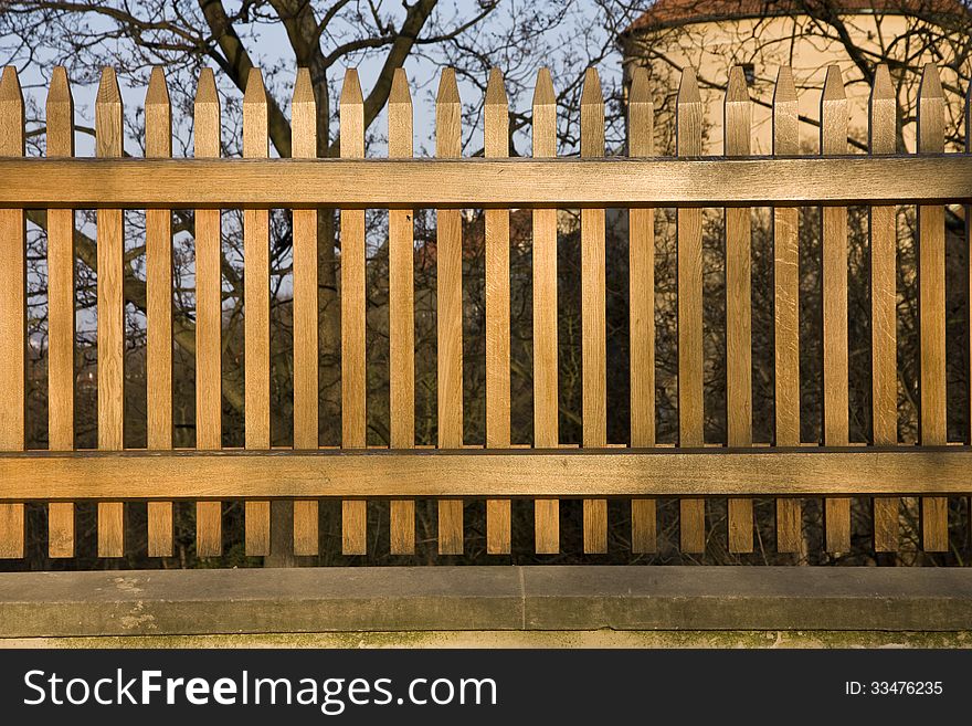 Piece of brown wooden fence