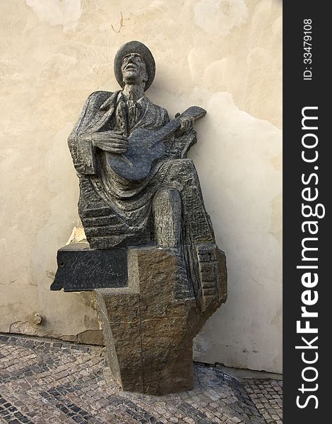 Statue of a man with guitar. Statue of a man with guitar