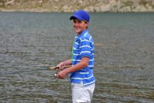 Teenage Boy Fishing Royalty Free Stock Image