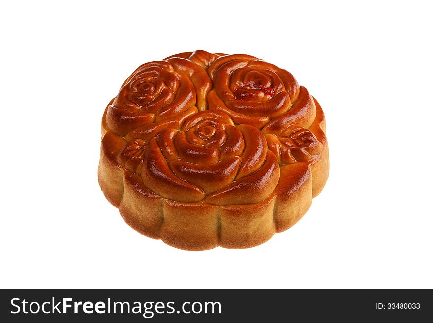 Isolated Flowers Moon Cake