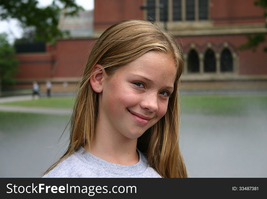 Young Girl Smiling At Harvard