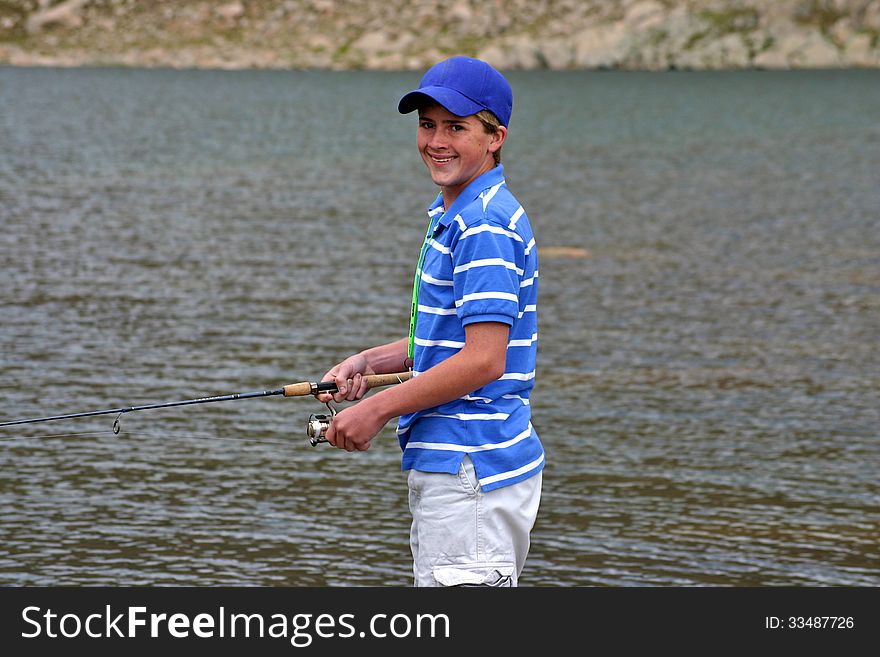 Teenage Boy Fishing