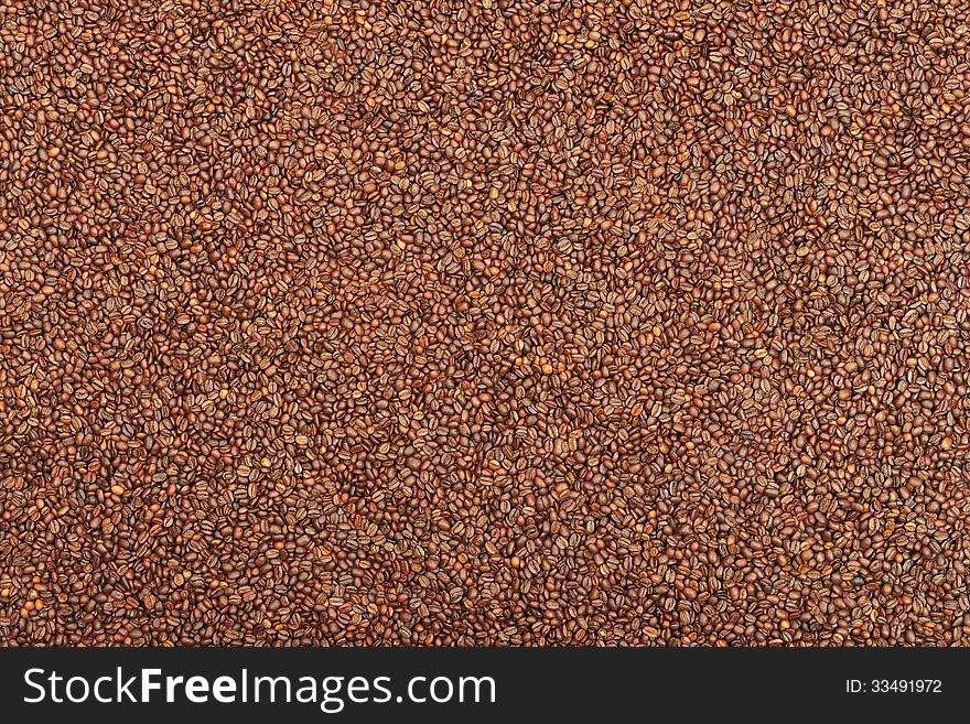 Coffee beans as background from good roasted coffee beans