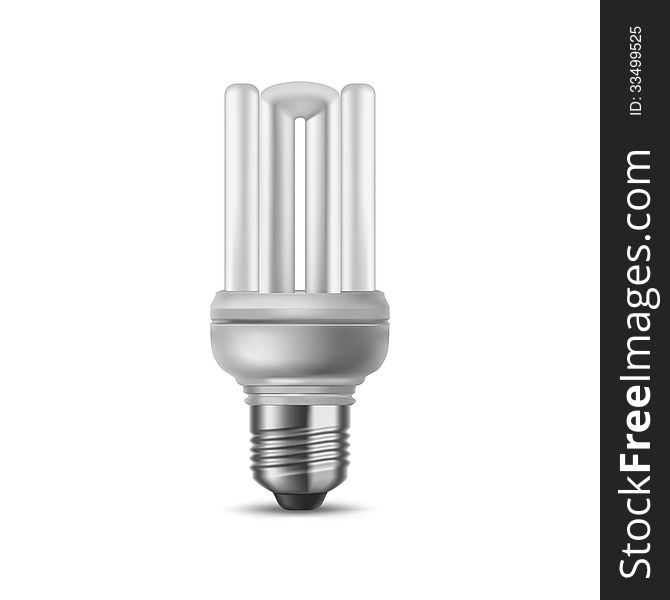 Isolated energy saving light bulb on a white background. Fully transparent. Any background can be used.