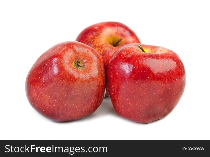 Red apple on white background cutout. Red apple on white background cutout