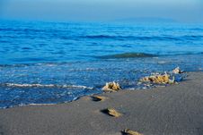 Beach With Footprints Royalty Free Stock Image Beach With Footprints Royalty Free Stock Image