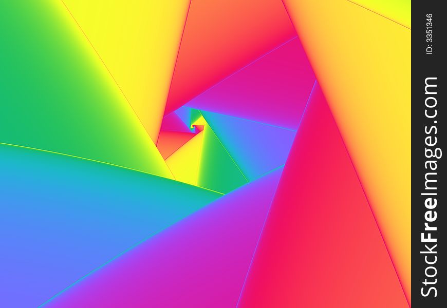 Fractal Rainbow Triangle - Abstract Background