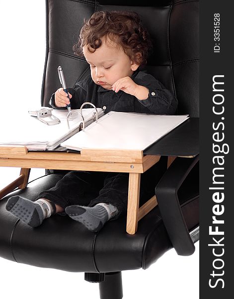 Infant Businessman And Desk