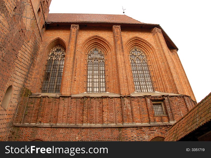 A gothic style window in an Malbork csatle. A gothic style window in an Malbork csatle