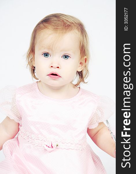 Little Baby Girl in pink dress. Little Baby Girl in pink dress