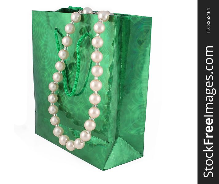 The pearls from gift bag. The pearls from gift bag