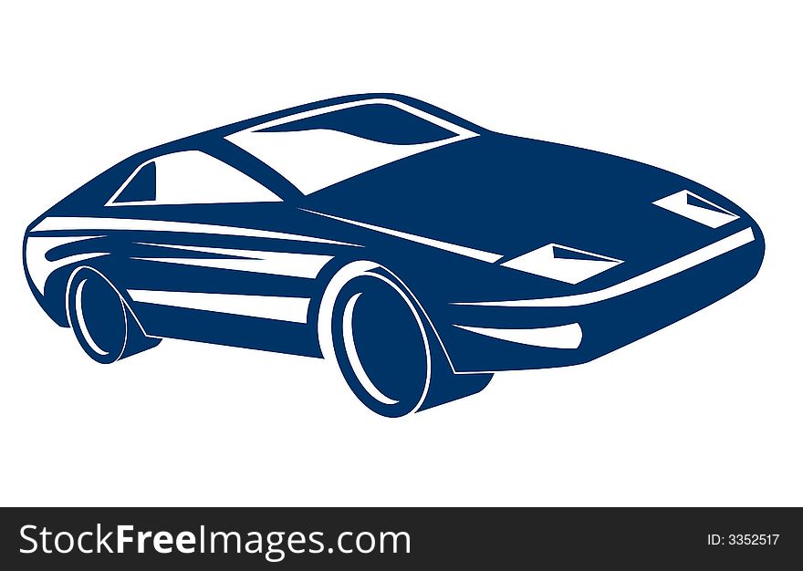 Vector art of a Sports car on white background. Vector art of a Sports car on white background
