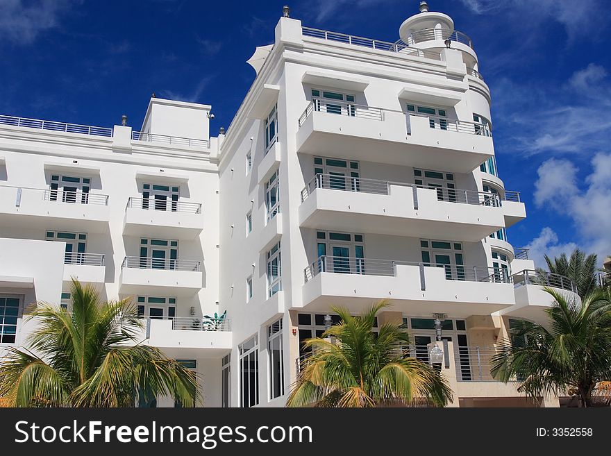 Art deco building and hotels on historic ocean drive, South Beach Florida. Art deco building and hotels on historic ocean drive, South Beach Florida