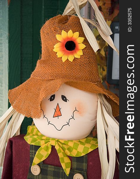 Close Up of a Scarecrow Decoration. Close Up of a Scarecrow Decoration