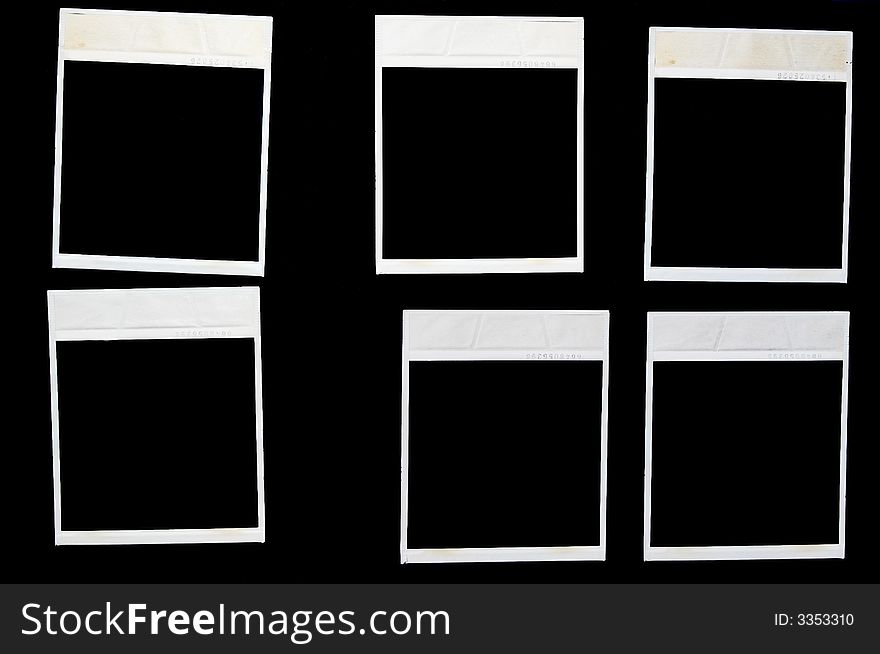An image of frames on black background. An image of frames on black background