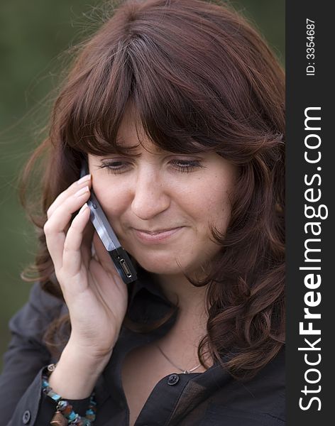 Girl Talking With Mobile Phone