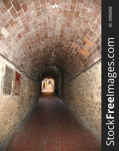 Covered street in san Gimignano Tuscany. Covered street in san Gimignano Tuscany