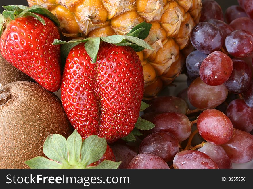 A Variety of Whole fruits on a plate