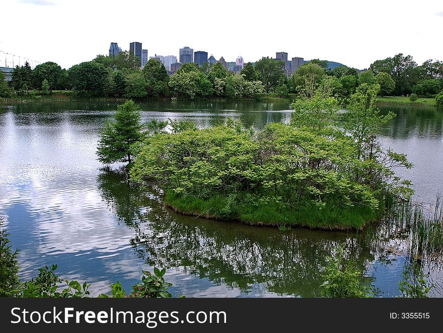 A small beautiful lake in montreal of Canada. A small beautiful lake in montreal of Canada.