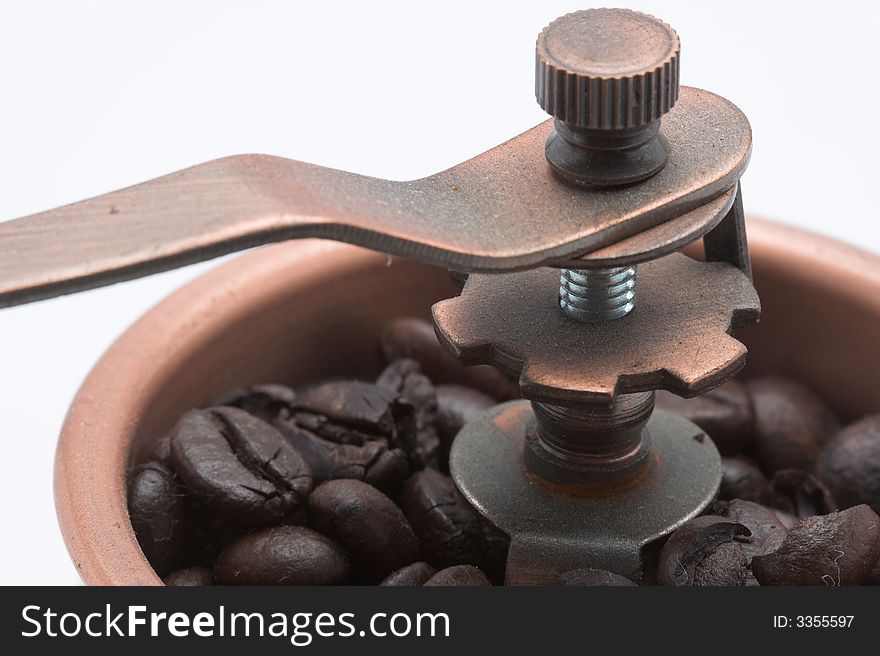 Close up of a coffe mill