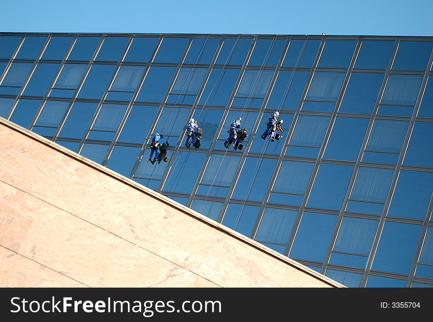 Cleaners On The Building