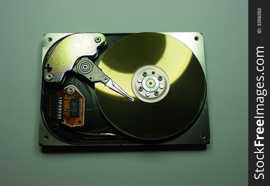 Opened hard disk of personal a computer compatible