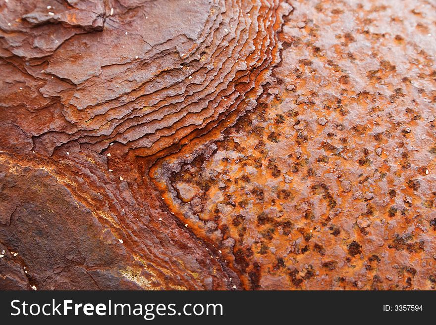 Layers of rust on the mast of an old ship. Layers of rust on the mast of an old ship