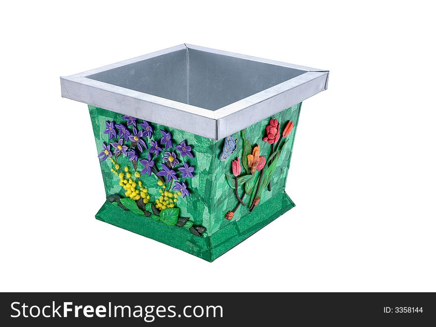 Tin Bucket With Flowers