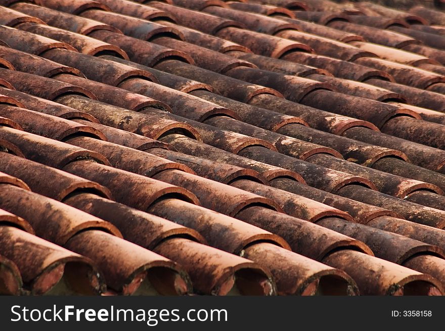 Detail of traditional tile roof