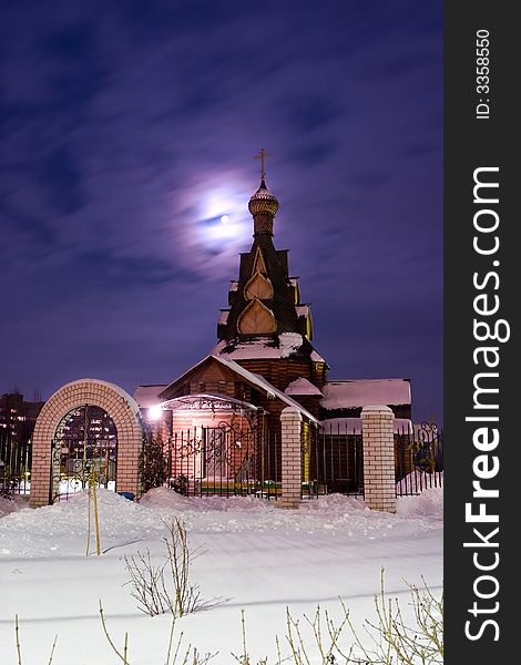 Church in a moonlight