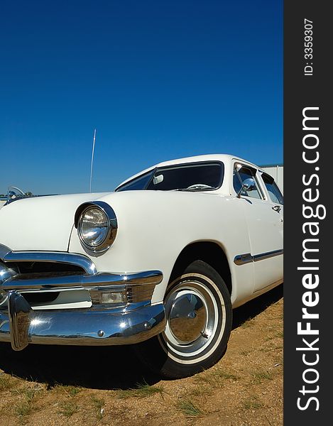 Vintage American White Car