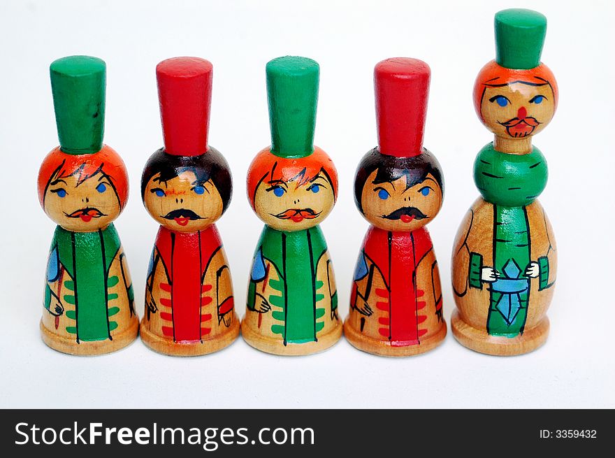 Hand painted wooden dolls