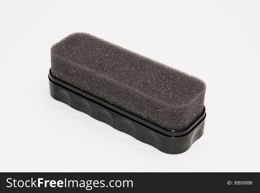 Sponge for shoes with silicone on a white background