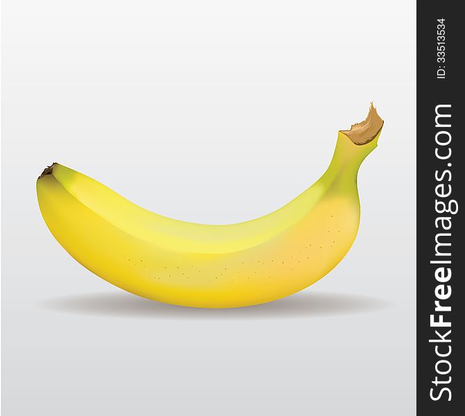 An Illustration Of Realistic Yellow Banana. An Illustration Of Realistic Yellow Banana
