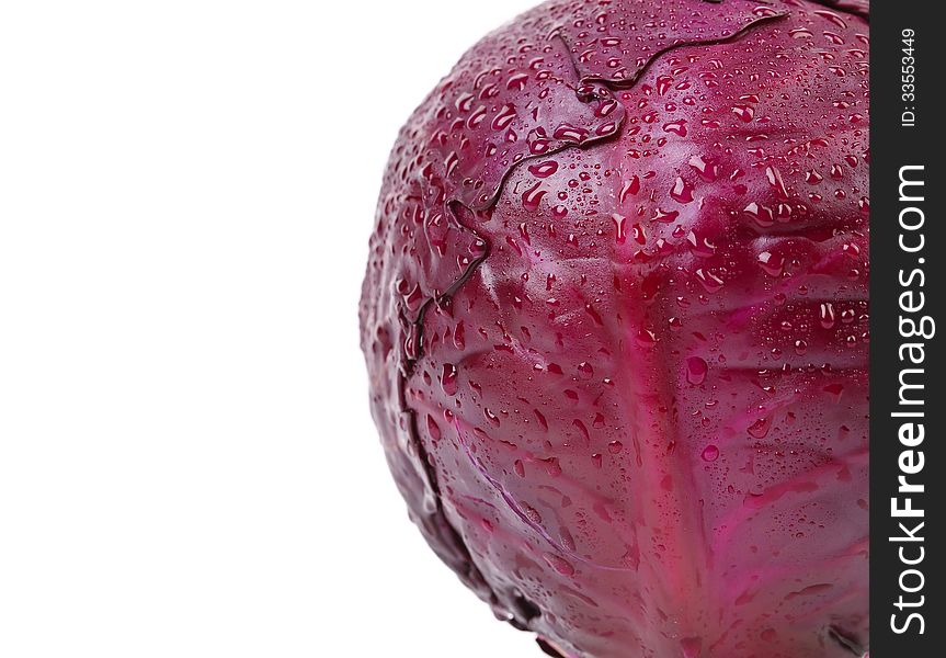 Half red cabbage on a white background. Half red cabbage on a white background.