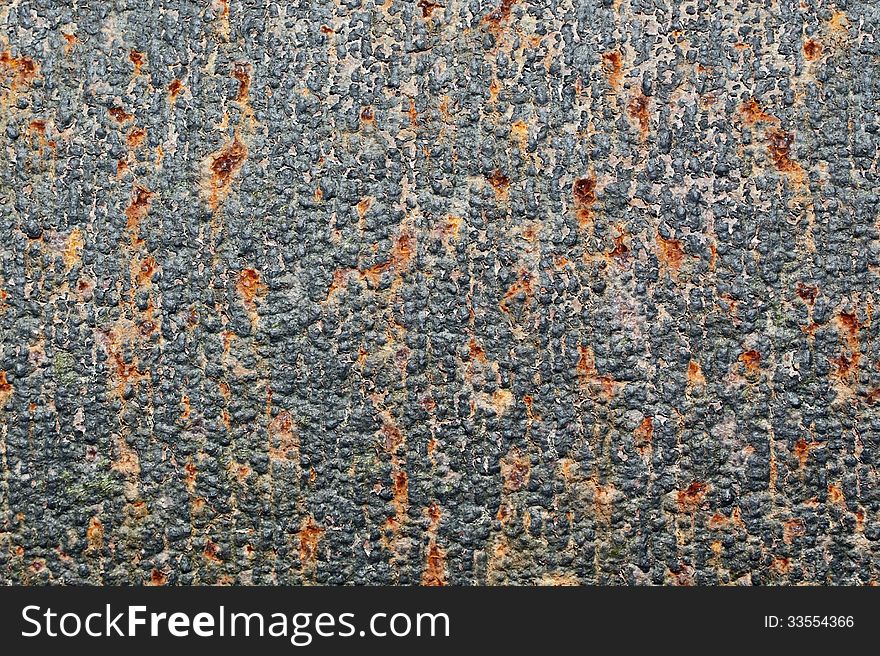 Closeup of rust on a pipe for background.