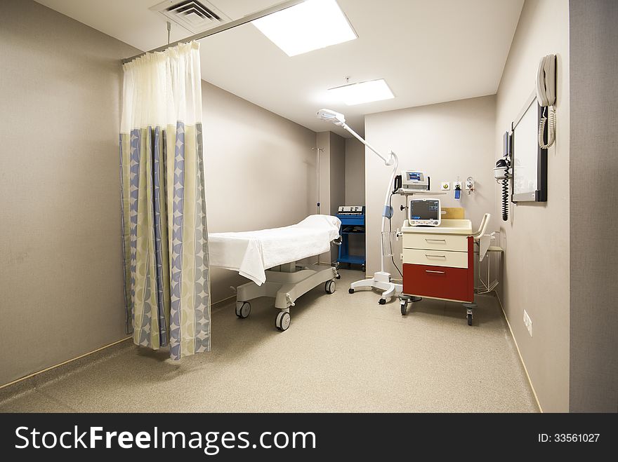 private hospital room at night