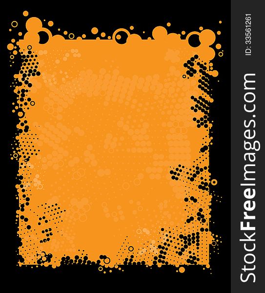 Vector abstract orange background with circles. Vector abstract orange background with circles