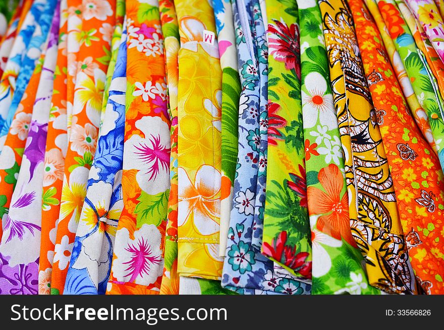 Flower pattern on cloth fabric
