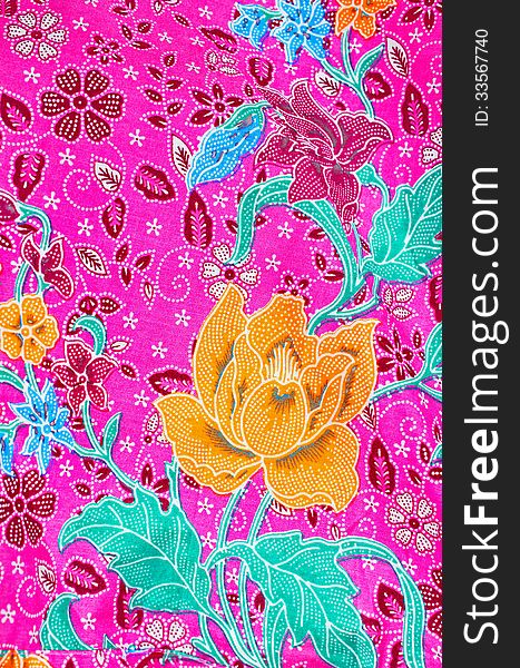 Beautiful flower pattern on cloth fabric texture