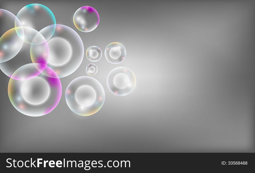 Gray abstract background with bubble