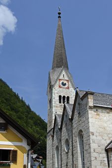 Evangelical Church In Hallstatt Royalty Free Stock Photography Evangelical Church In Hallstatt Royalty Free Stock Photography