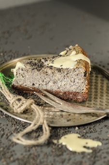 Cheesecake With Black Sesame Seeds On Halloween Stock Photo Cheesecake With Black Sesame Seeds On Halloween Stock Photo