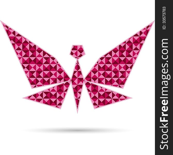 Abstract butterfly on white background. Polygonal design. Abstract butterfly on white background. Polygonal design