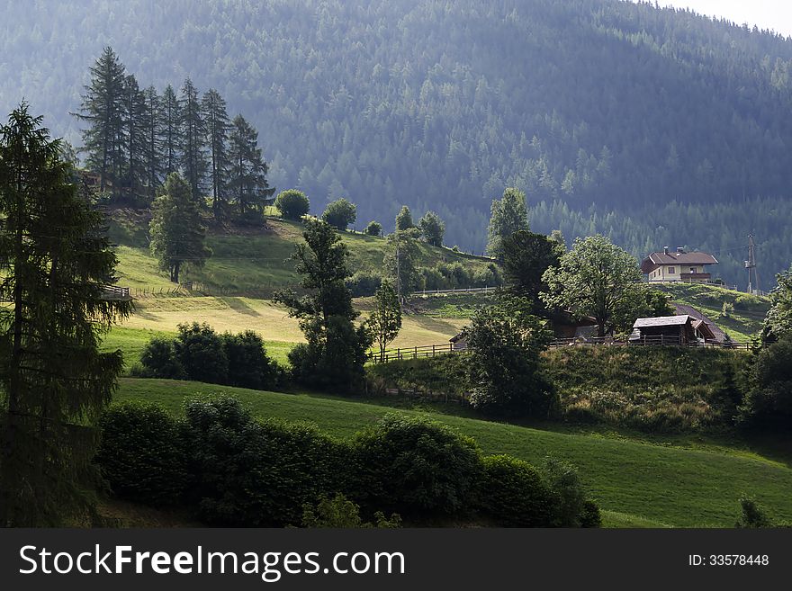 Alps Mountain House at the summer time in Austria