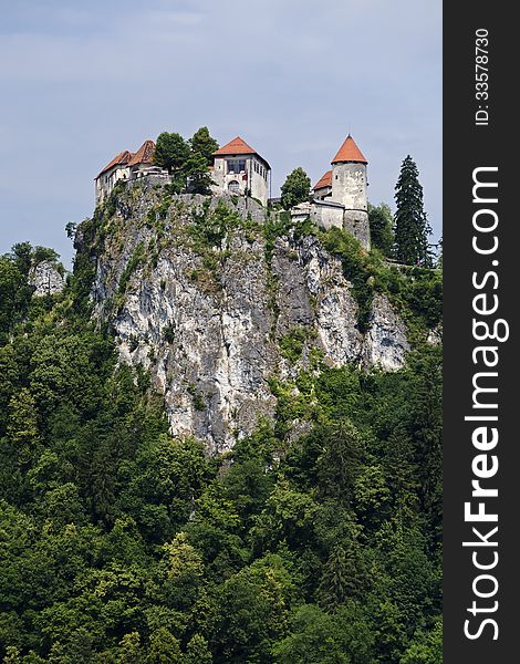 Castle in Bled on the mountain.