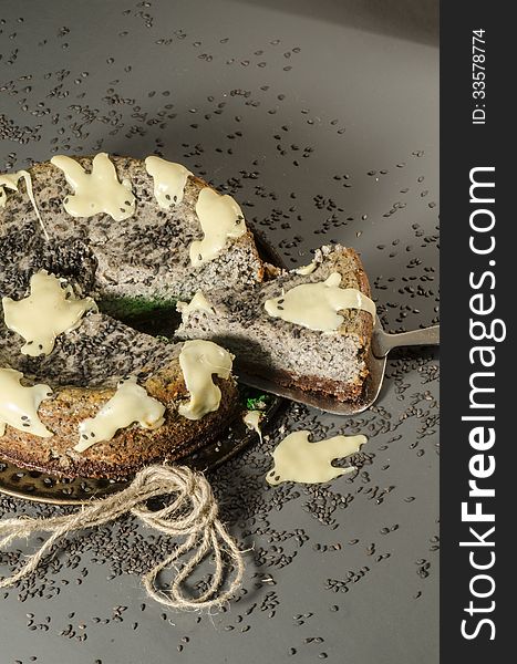 Cheesecake With Black Sesame Seeds On Halloween