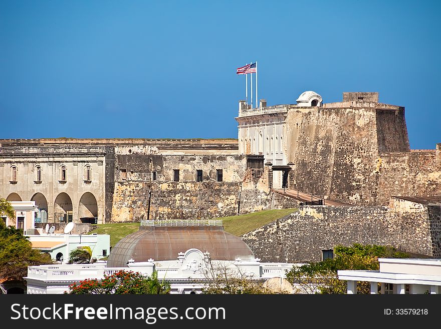 Old historic El Morro Castle, located in San Juan, Puerto Rico