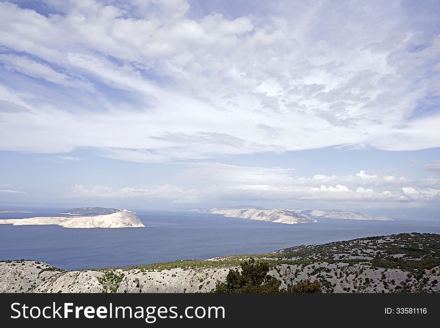 View on the islands in the Adriatic Sea, Croatia