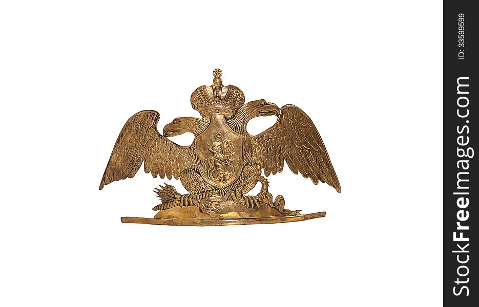 Old Russian military cockade on white background. Isolated with clipping path